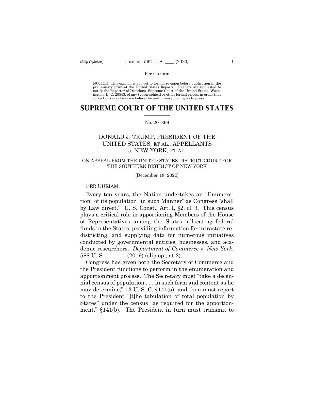first page of a Supreme Court slip opinion